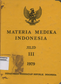 Materia Medika Indonesia Jilid III