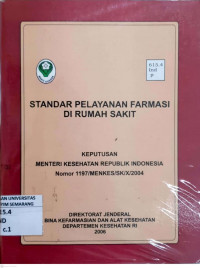 Standar Pelayanan Farmasi Di Rumah Sakit