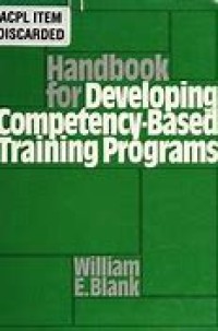 Handbook for Developing Competency Based Training Programs