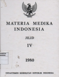 Materia Medika Indonesia Jilid IV