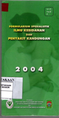 Image of Formularium Spesialistik Ilmu Kebidanan Dan Penyakit Kandungan 2004