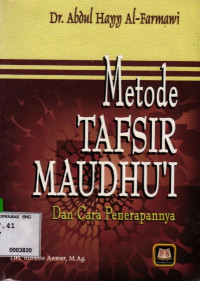 Image of Metode Tafsir Maudhu'I