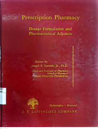 Image of Prescription Pharmacy: Dasage Formulation and Pharmaceutical Adjuncts