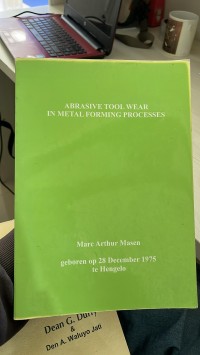 Image of Abrasive Tool Wear In Metal Forming Processes