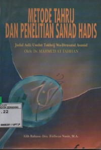 Image of Metode Tahrij Dan Penelitian Sanad Hadis