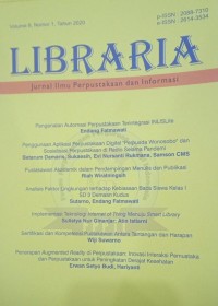 Image of Libraria : Jurnal Ilmu Perpustakaan dan Informasi