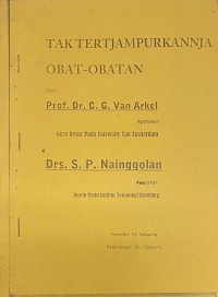 Image of Tak Tertjampurkannja Obat - Obatan