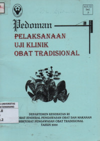 Image of Pedoman Pelaksanaan Uji Klinik Obat Tradisional